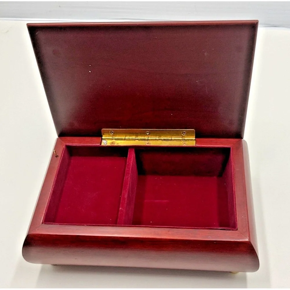 Vintage Reuge Musical Jewelry Box The Magic‎ Flute Inlay Wood